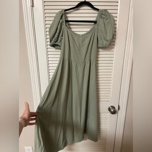 Ankle Length Sage Dress